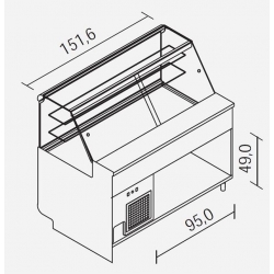 VETRINA TAVOLA FREDDA CM 150